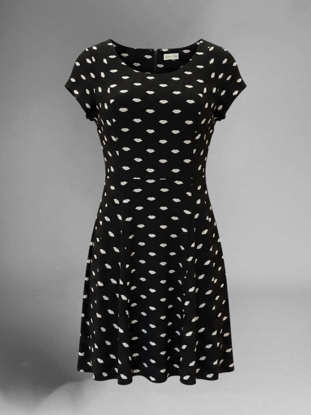 Maison Jules Black Mini Dress with White Print